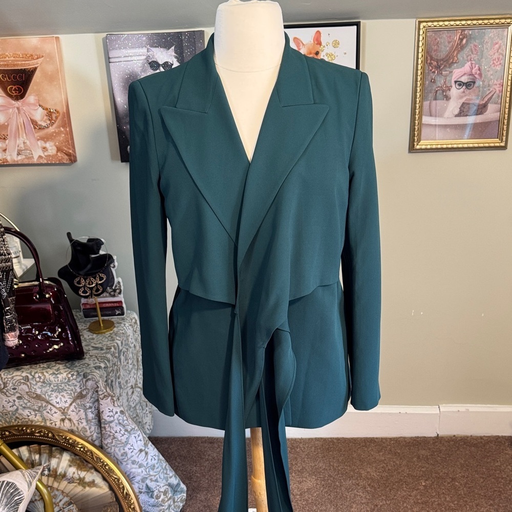 NWT Lafayette 148 New York Deep Ivy Wrap Blazer Quality Designer Retail $1398! - Picture 4 of 16